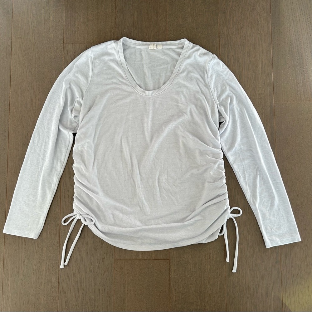 Gap White Long Sleeve Softspun Ruched Top